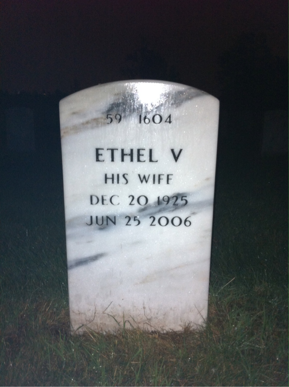 Back of headstone — Andrew Shelton