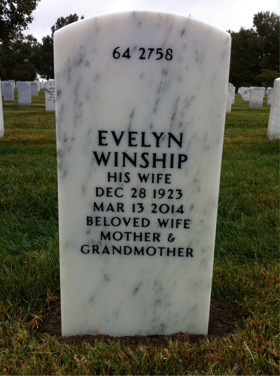 Back of headstone — William Powers