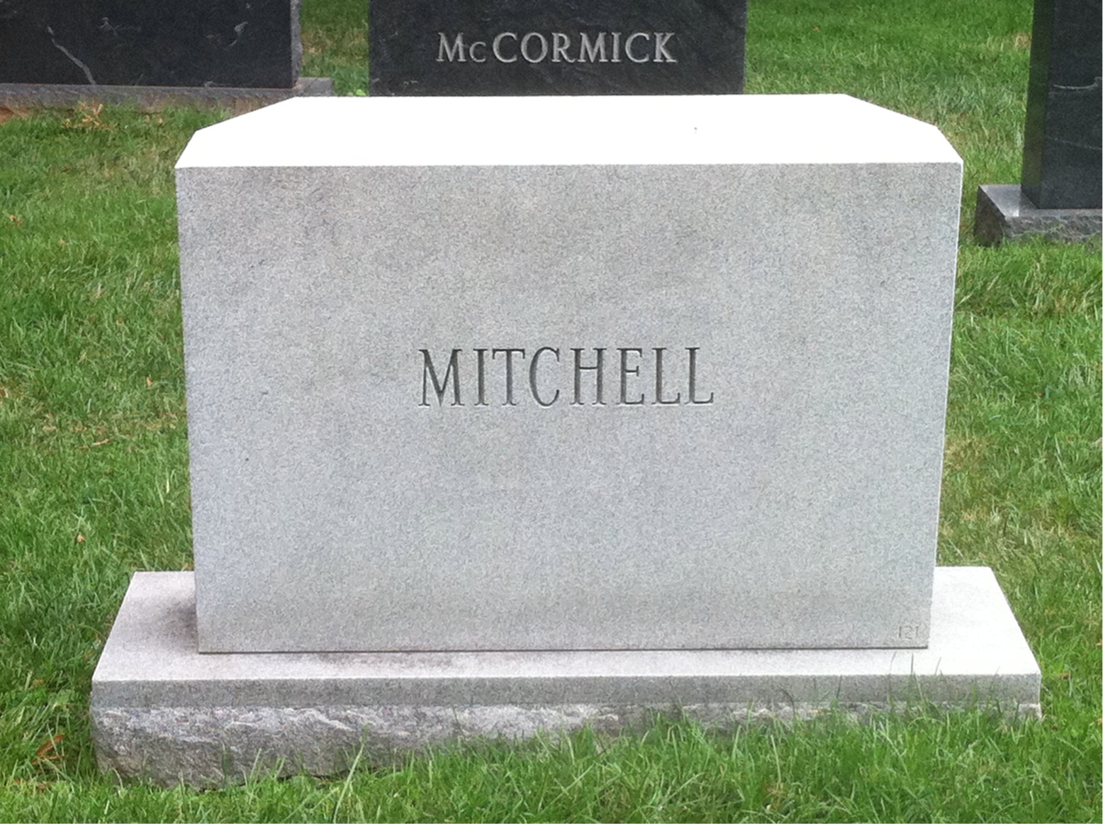 Back of headstone — John Mitchell