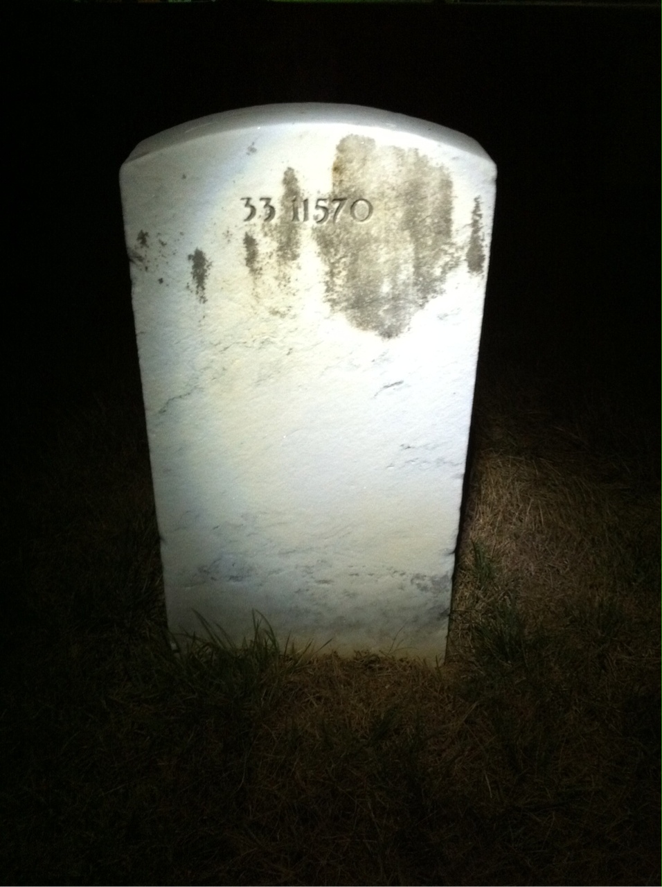 Back of headstone — Thomas Turner