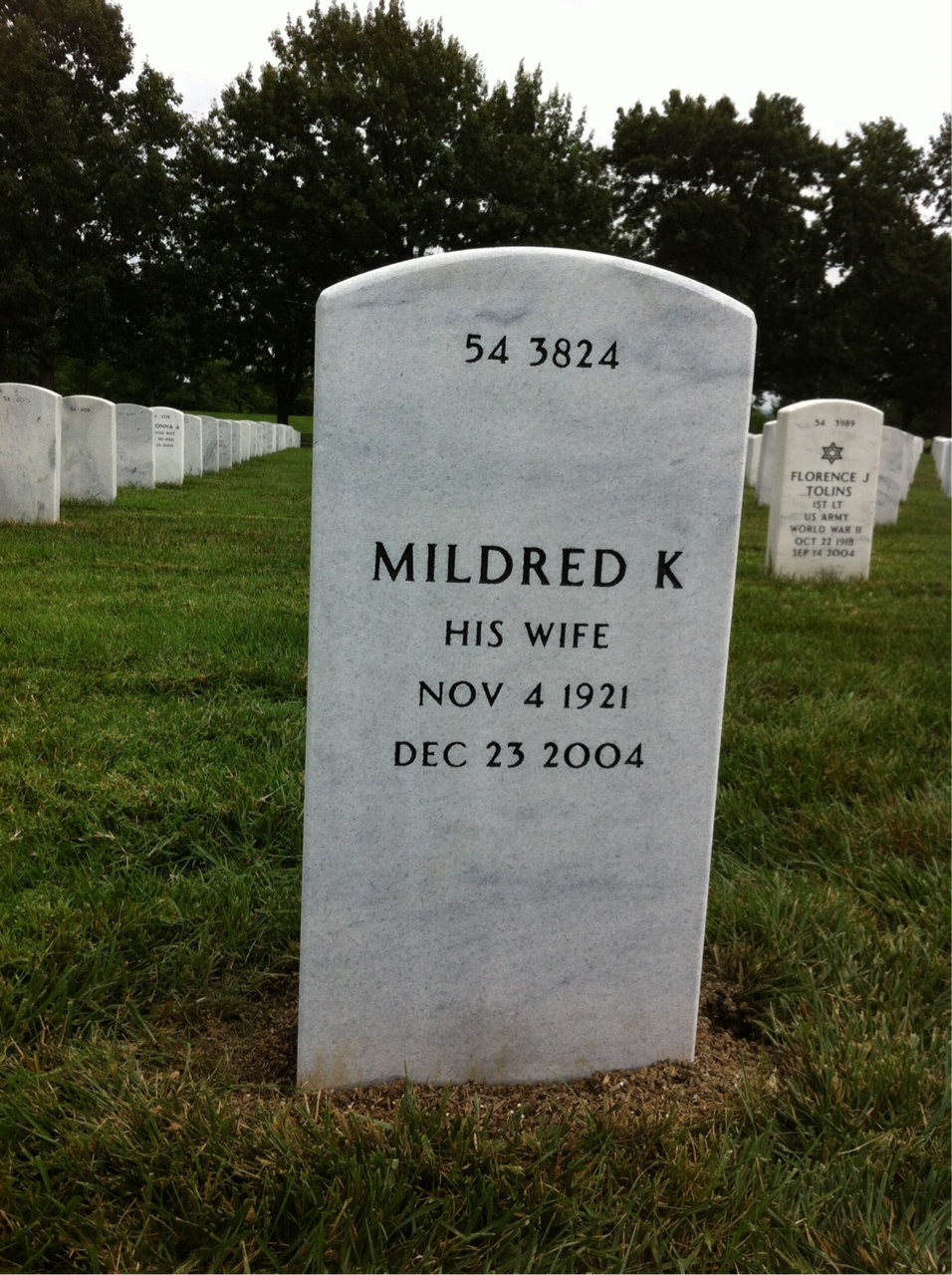Back of headstone — Donald Meabon
