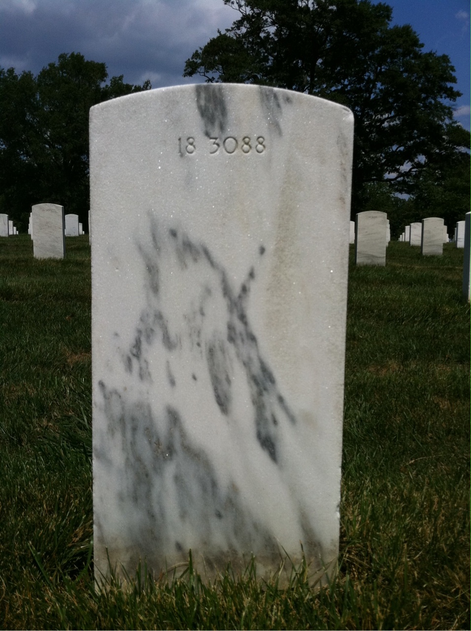 Back of headstone — Fred Argall