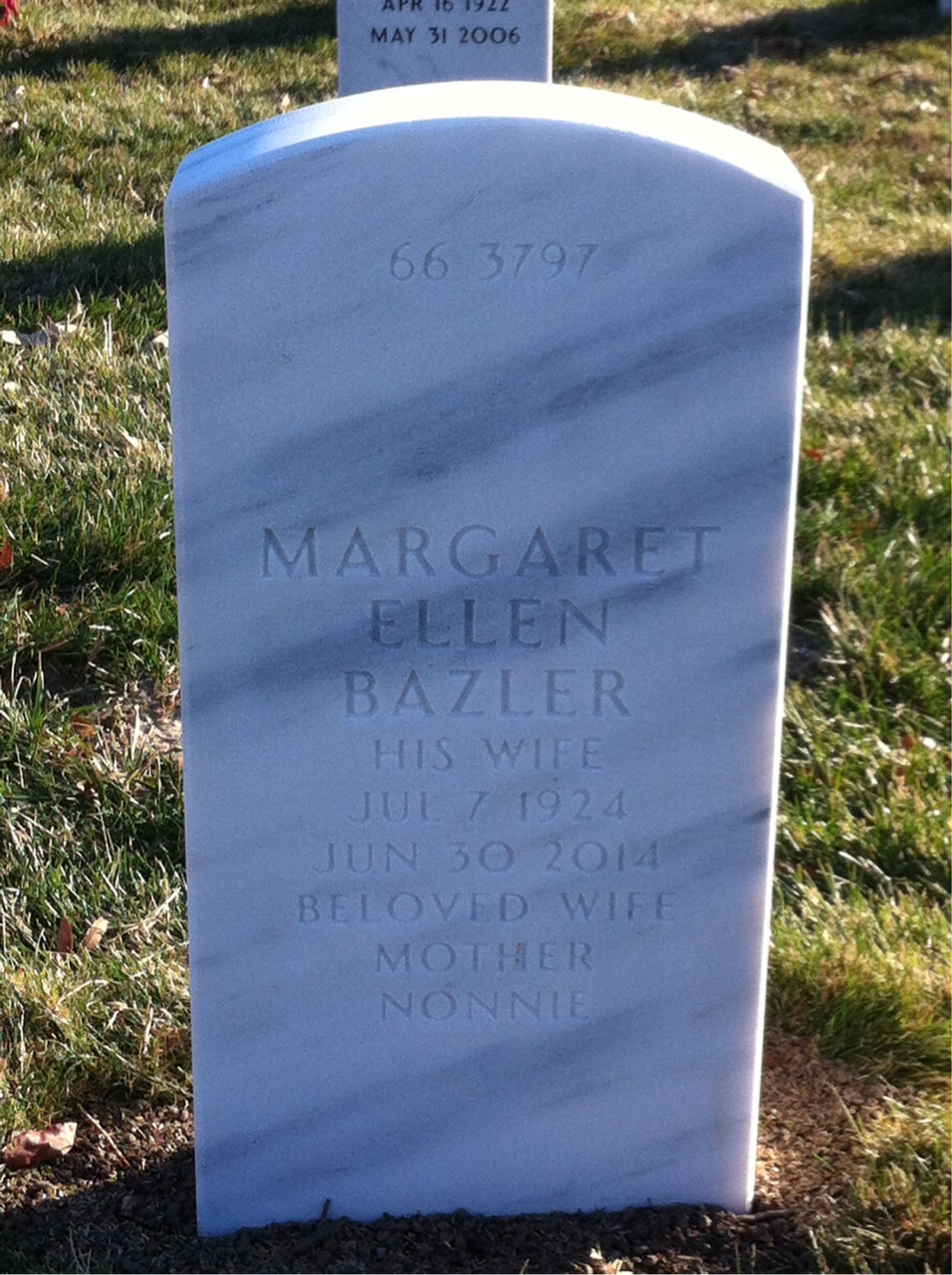 Back of headstone — William Livingston