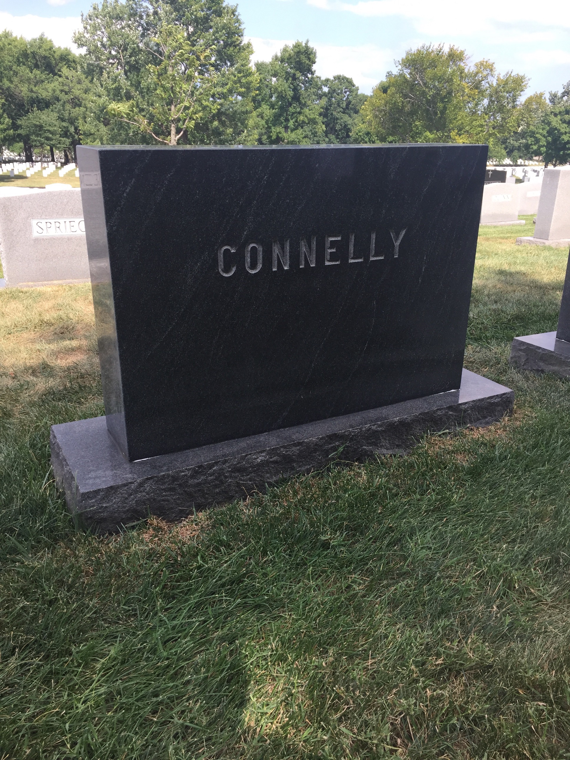 Back of headstone — William Walter Connelly