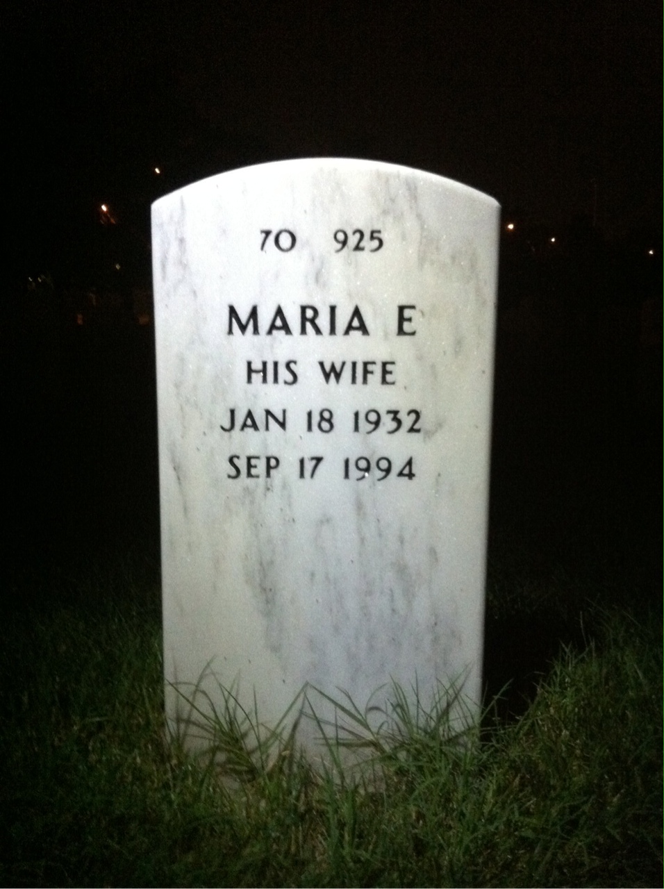 Back of headstone — William Mihalko