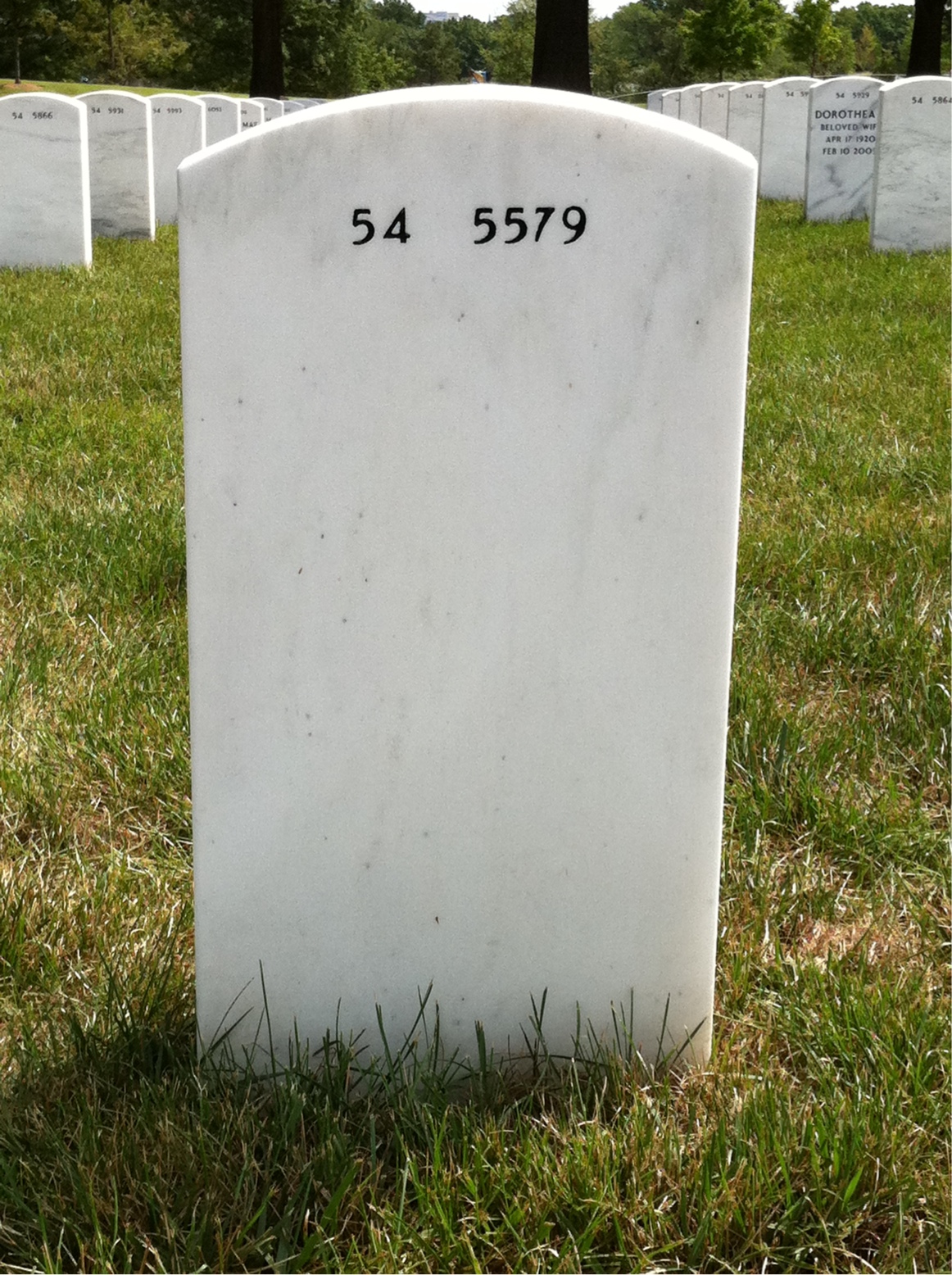 Back of headstone — Eddie Whitehead