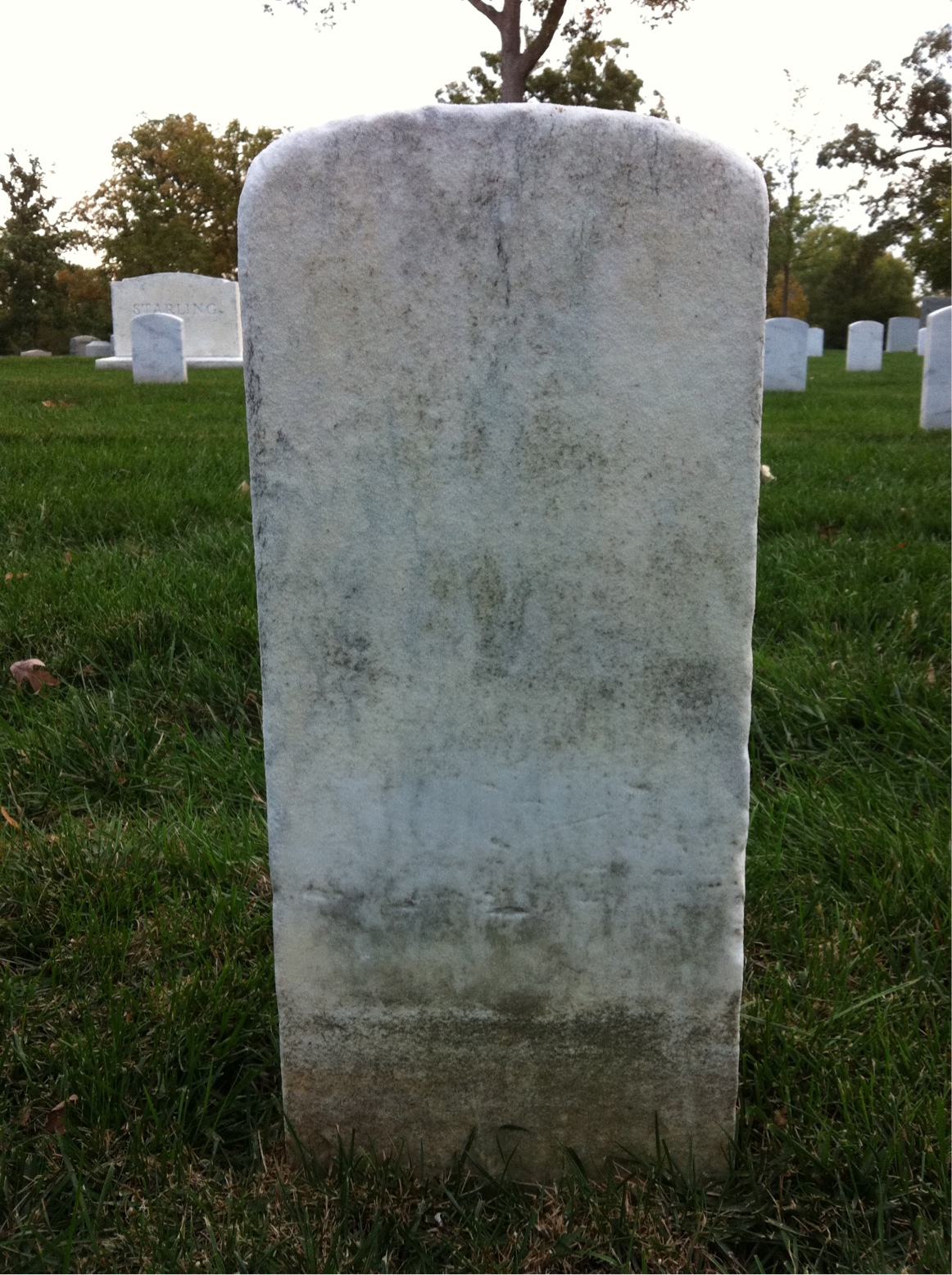 Back of headstone — Thomas Acker