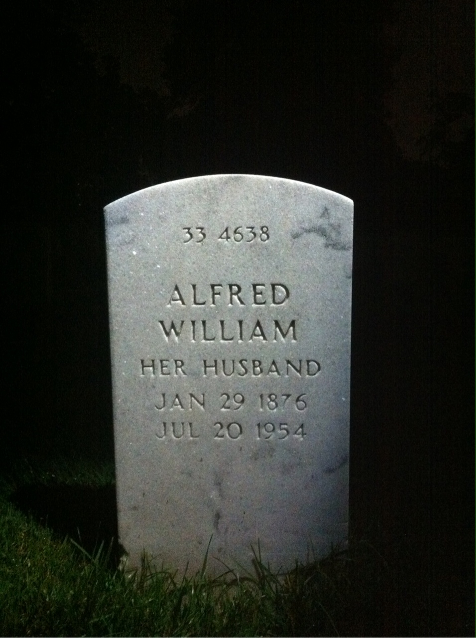 Back of headstone — Alfred Birks