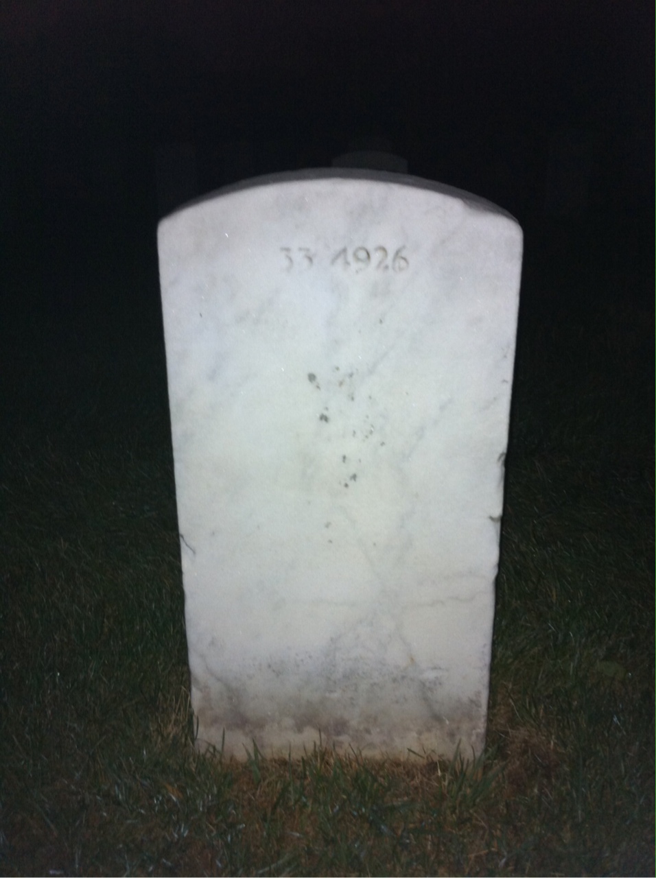 Back of headstone — William Miller