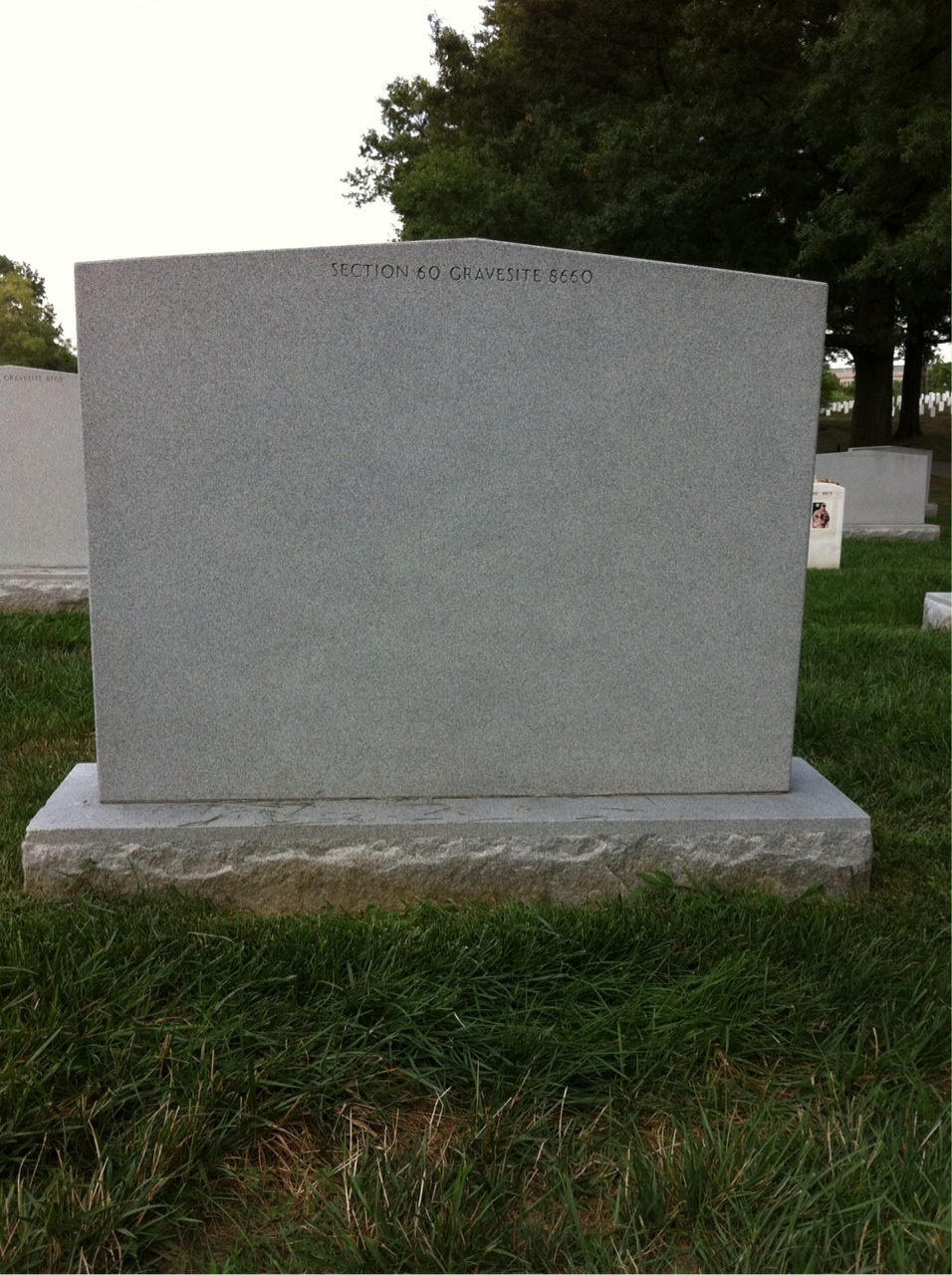 Back of headstone — Leonard Ray