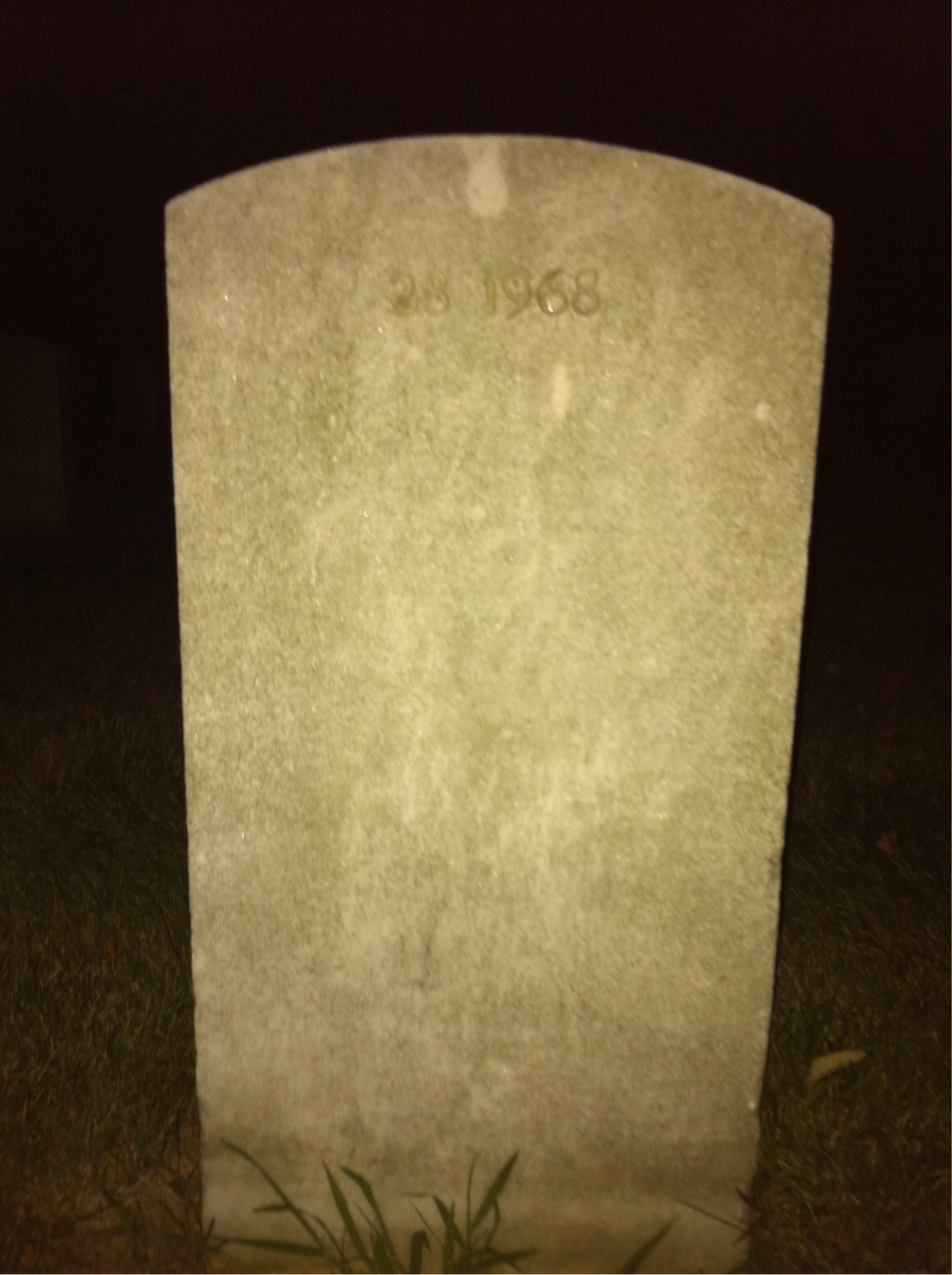 Back of headstone — William C Payne