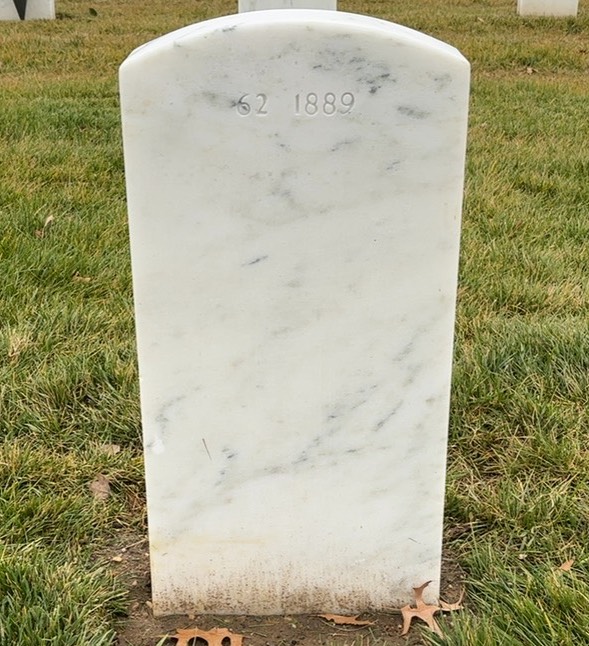 Back of headstone — Robert Mills