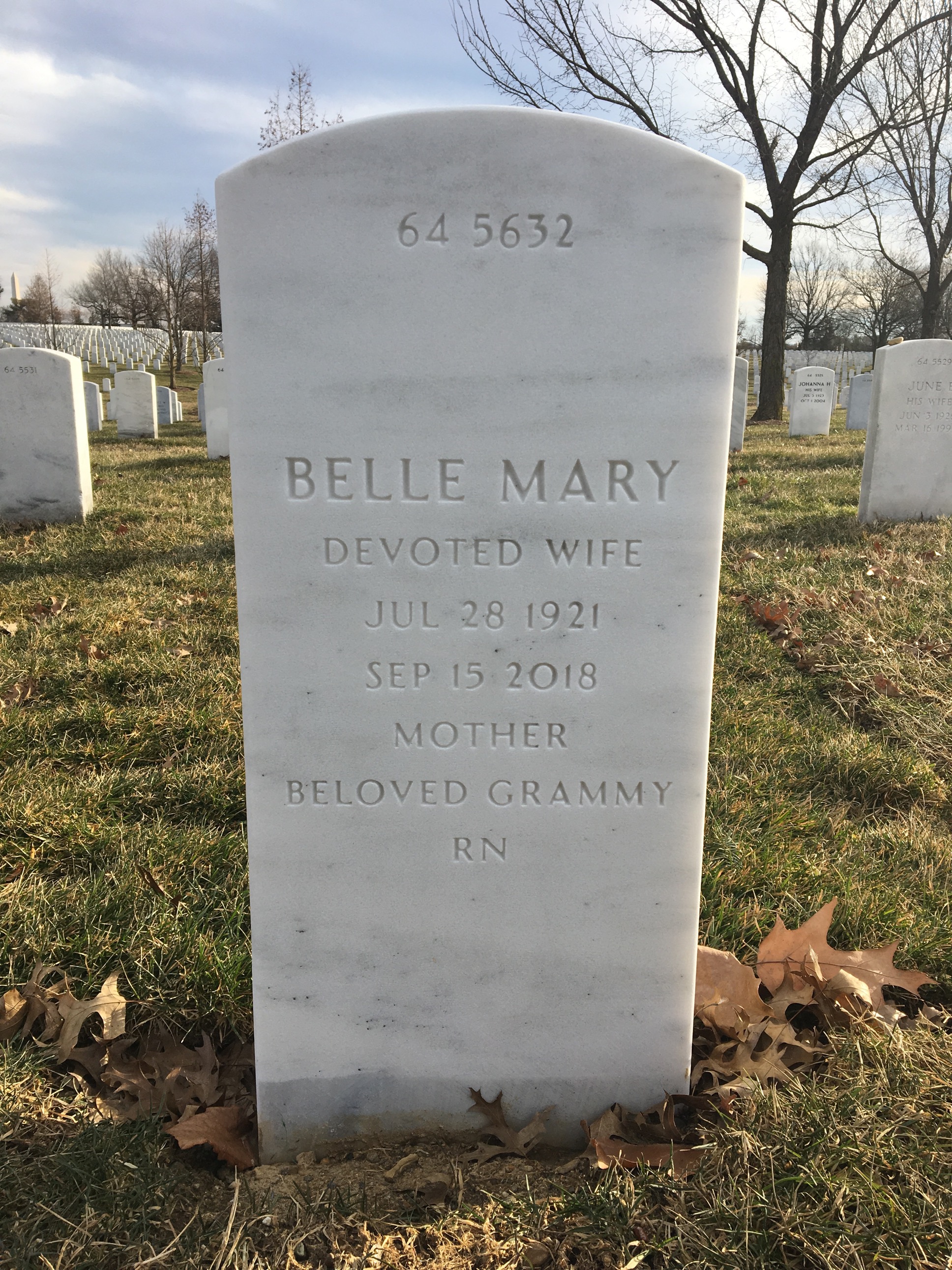 Back of headstone — Emile Krompasick