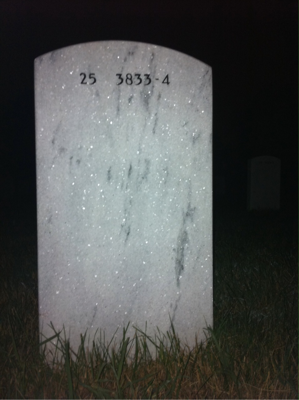 Back of headstone — Marvel Bowar