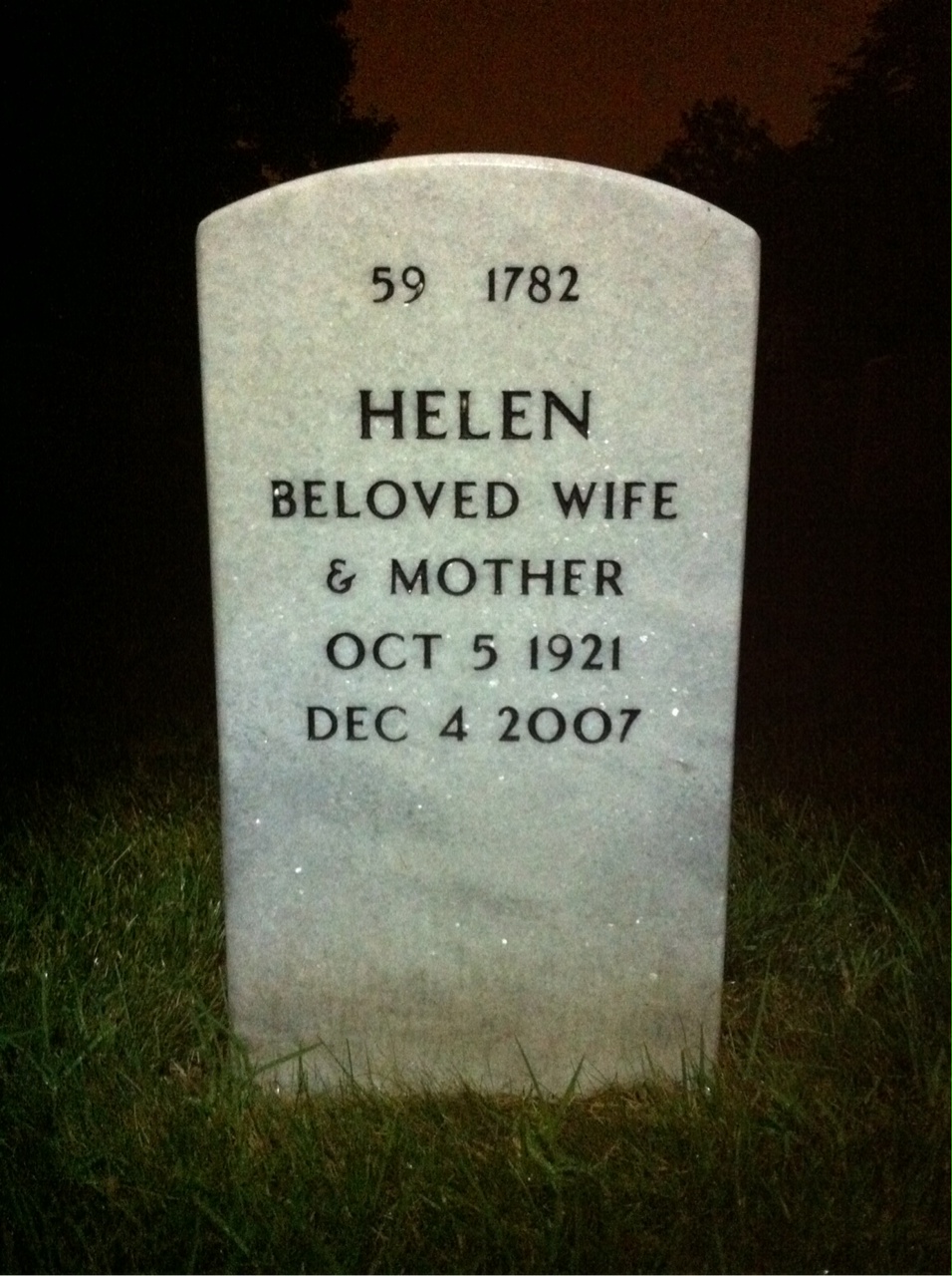 Back of headstone — Nicholas Chipura