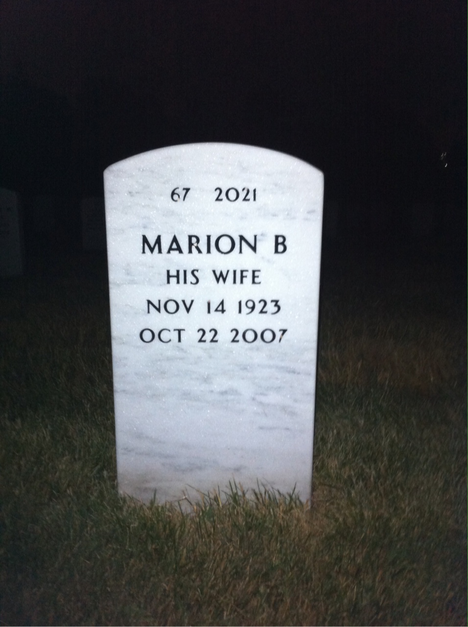 Back of headstone — Vincent Knapp