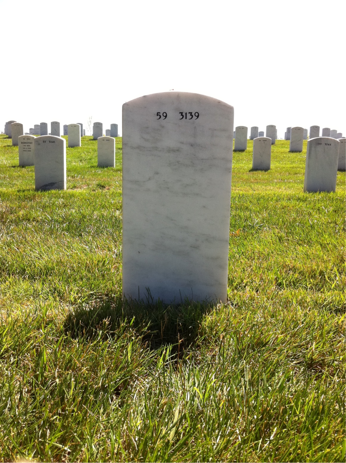 Back of headstone — Donald Brown
