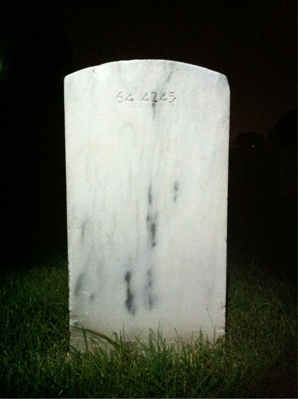 Back of headstone — Margaret B Philips