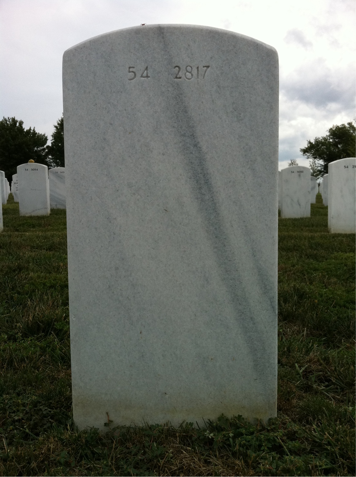 Back of headstone — Lewis Close