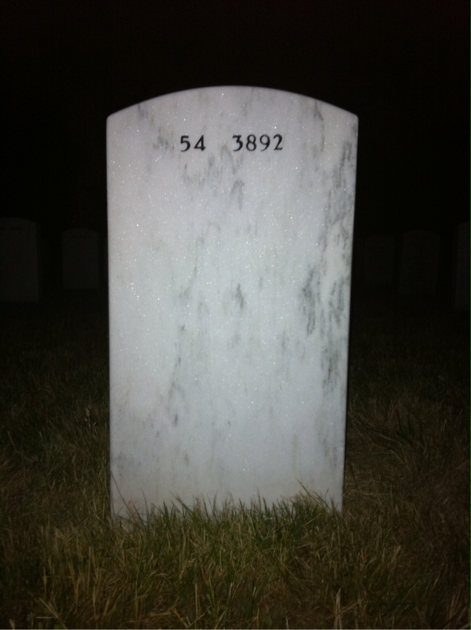 Back of headstone — Orville Johnson