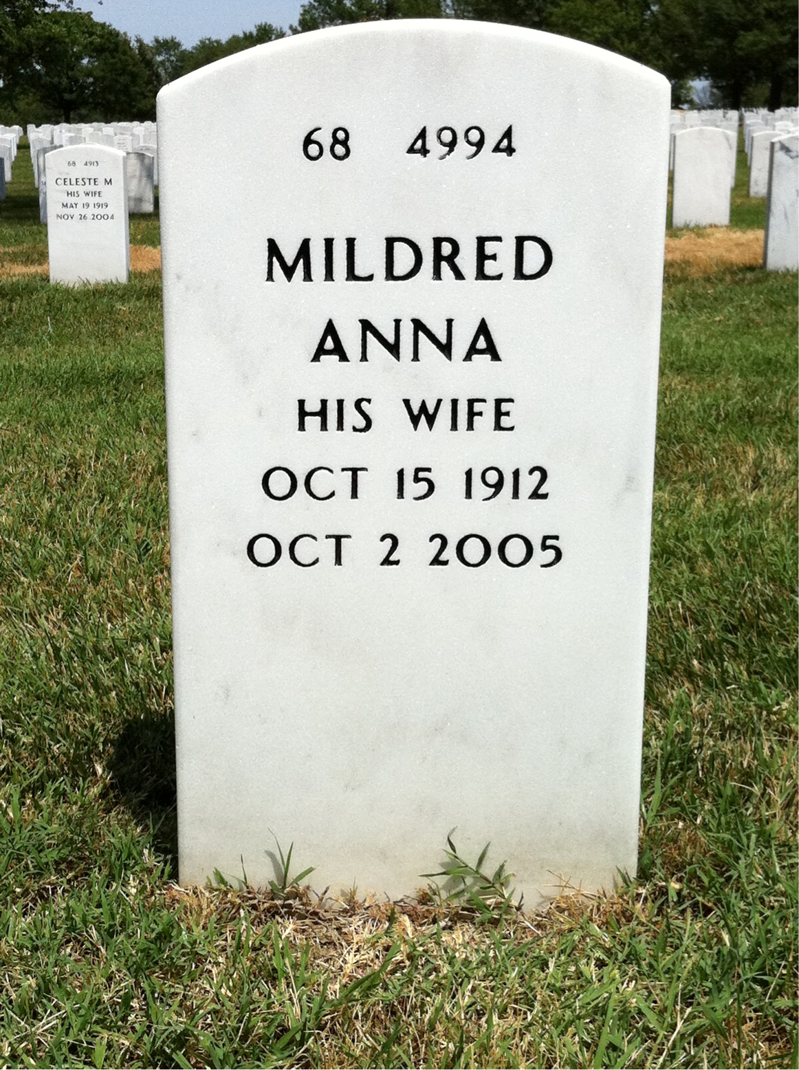 Back of headstone — Frank Mattison