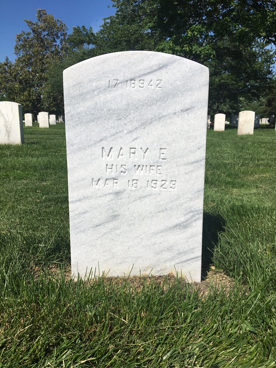 Back of headstone — John Cox
