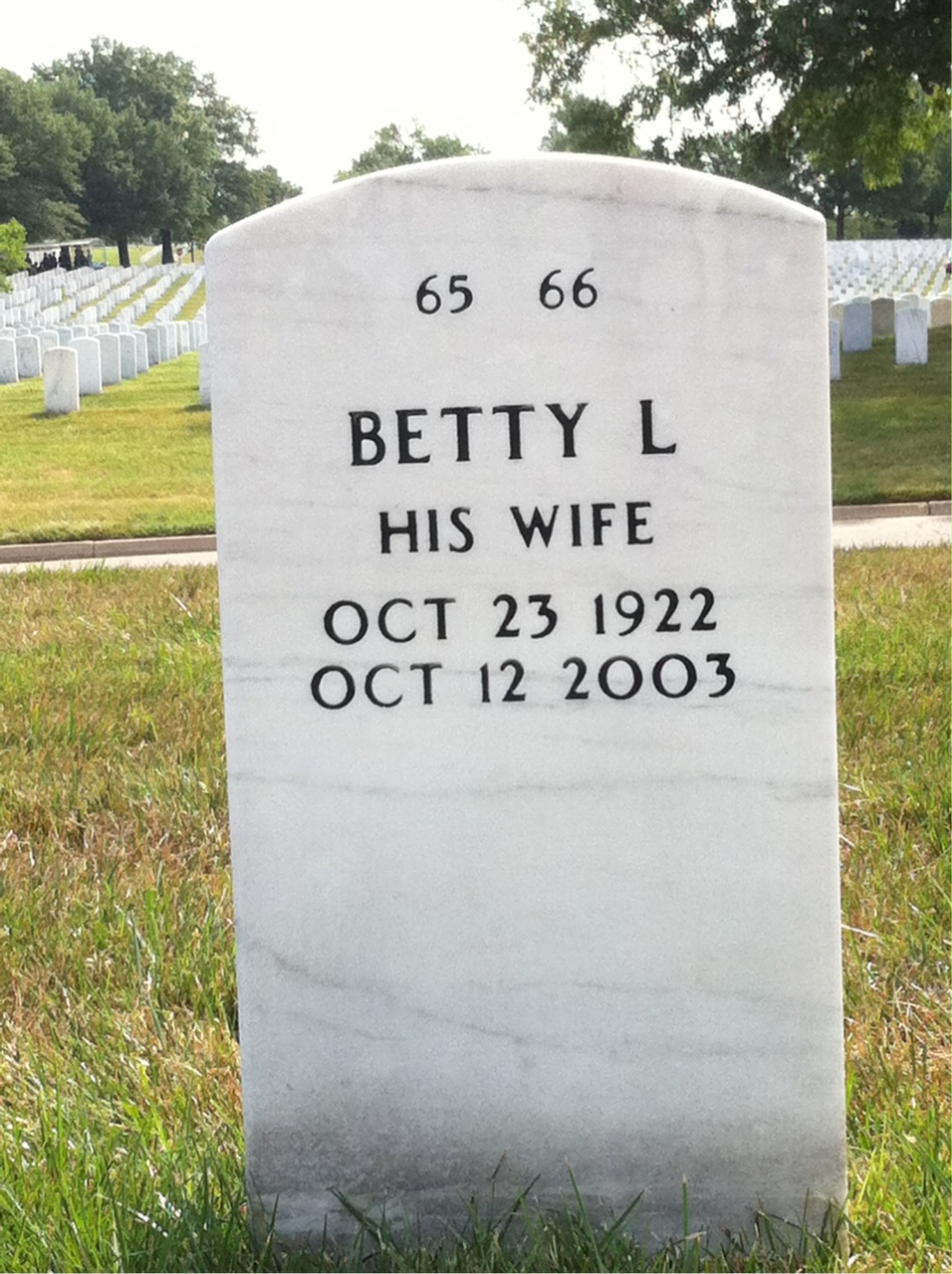 Back of headstone — John Miller