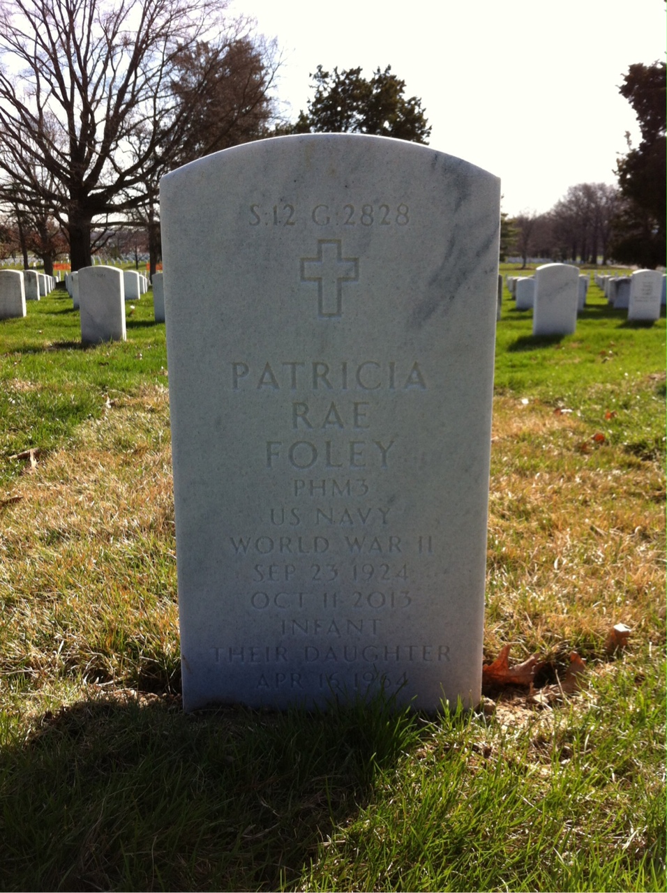 Back of headstone — Michael Foley