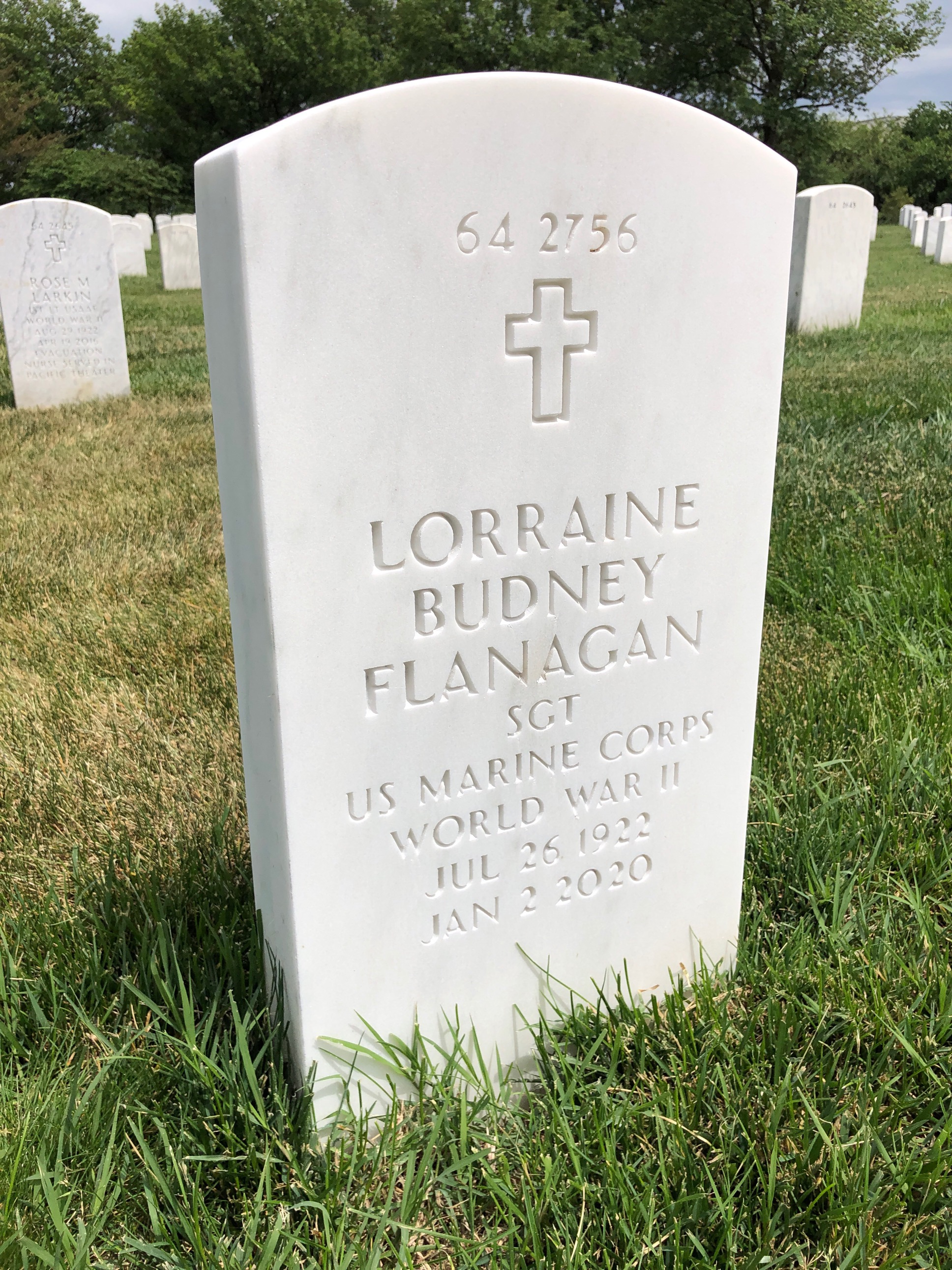 Back of headstone — Ernest Flanagan