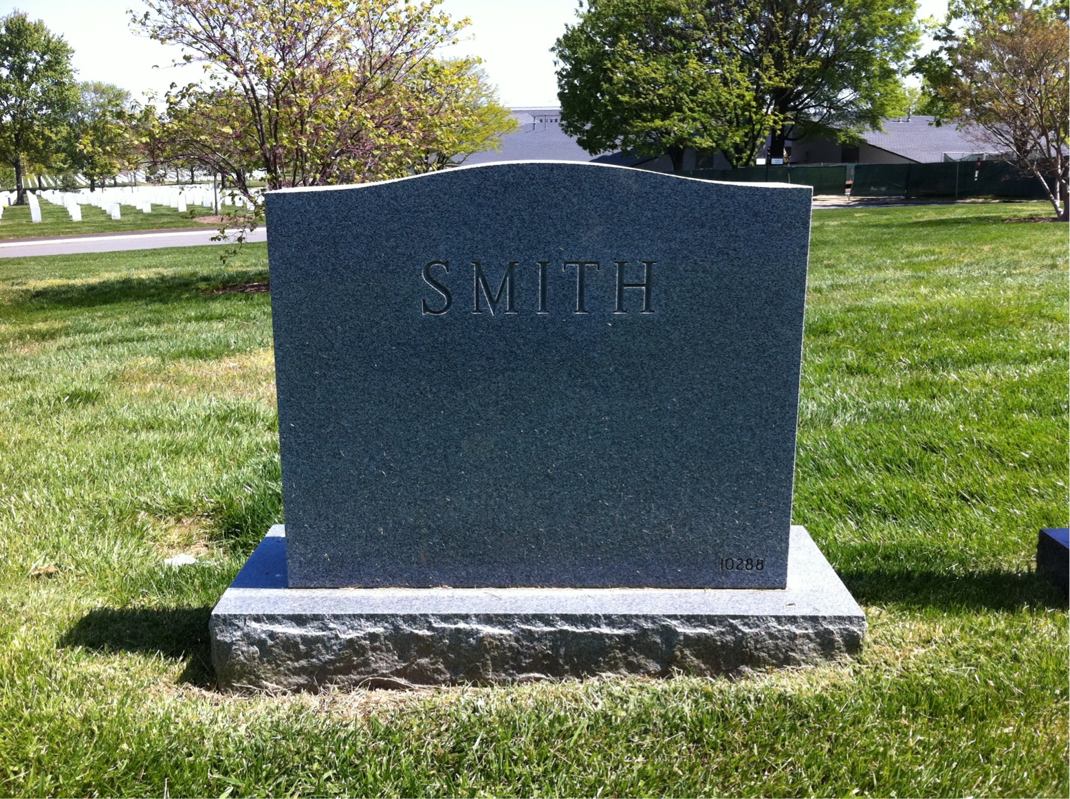 Back of headstone — Joseph Smith
