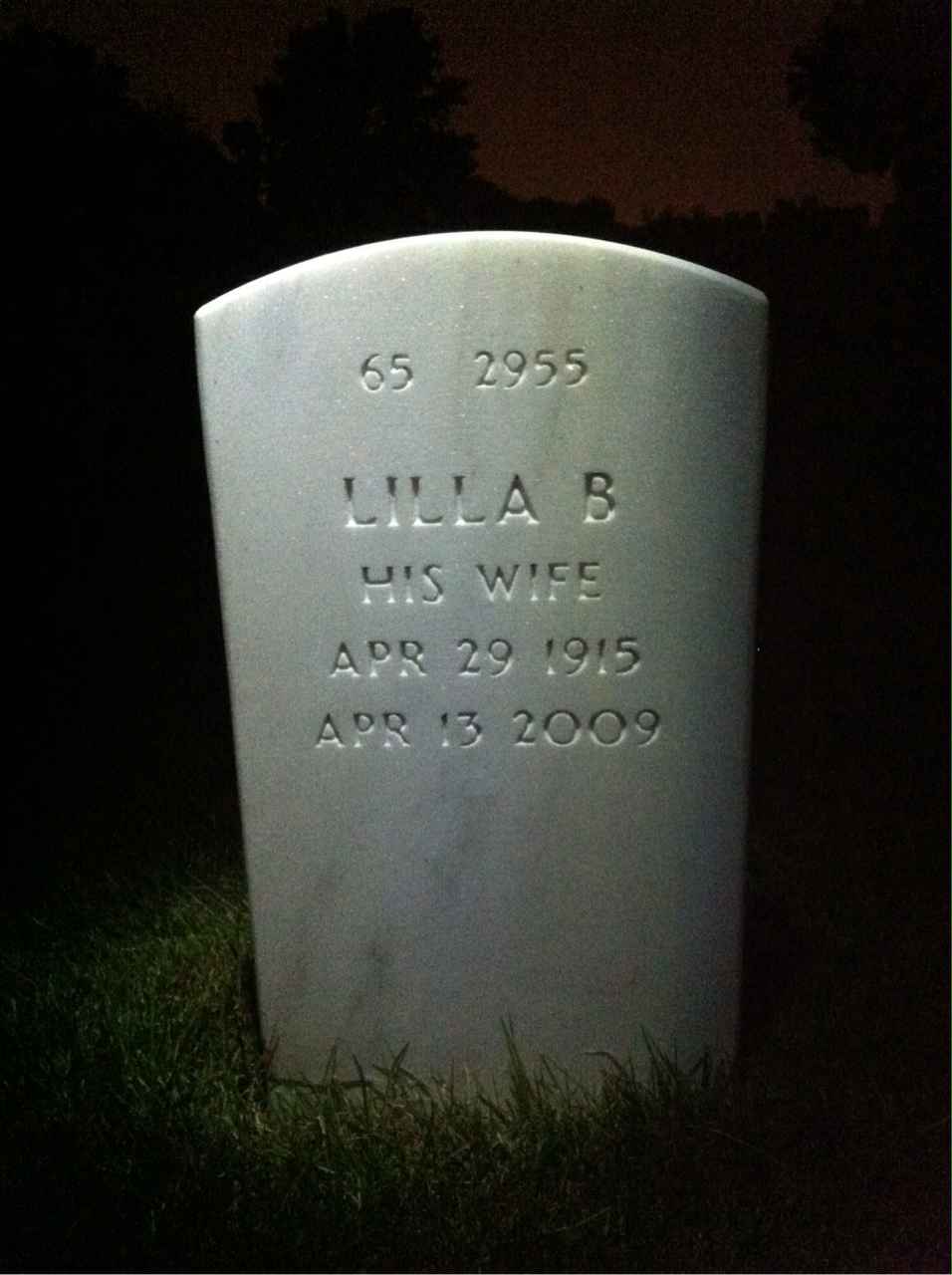 Back of headstone — James Terrell