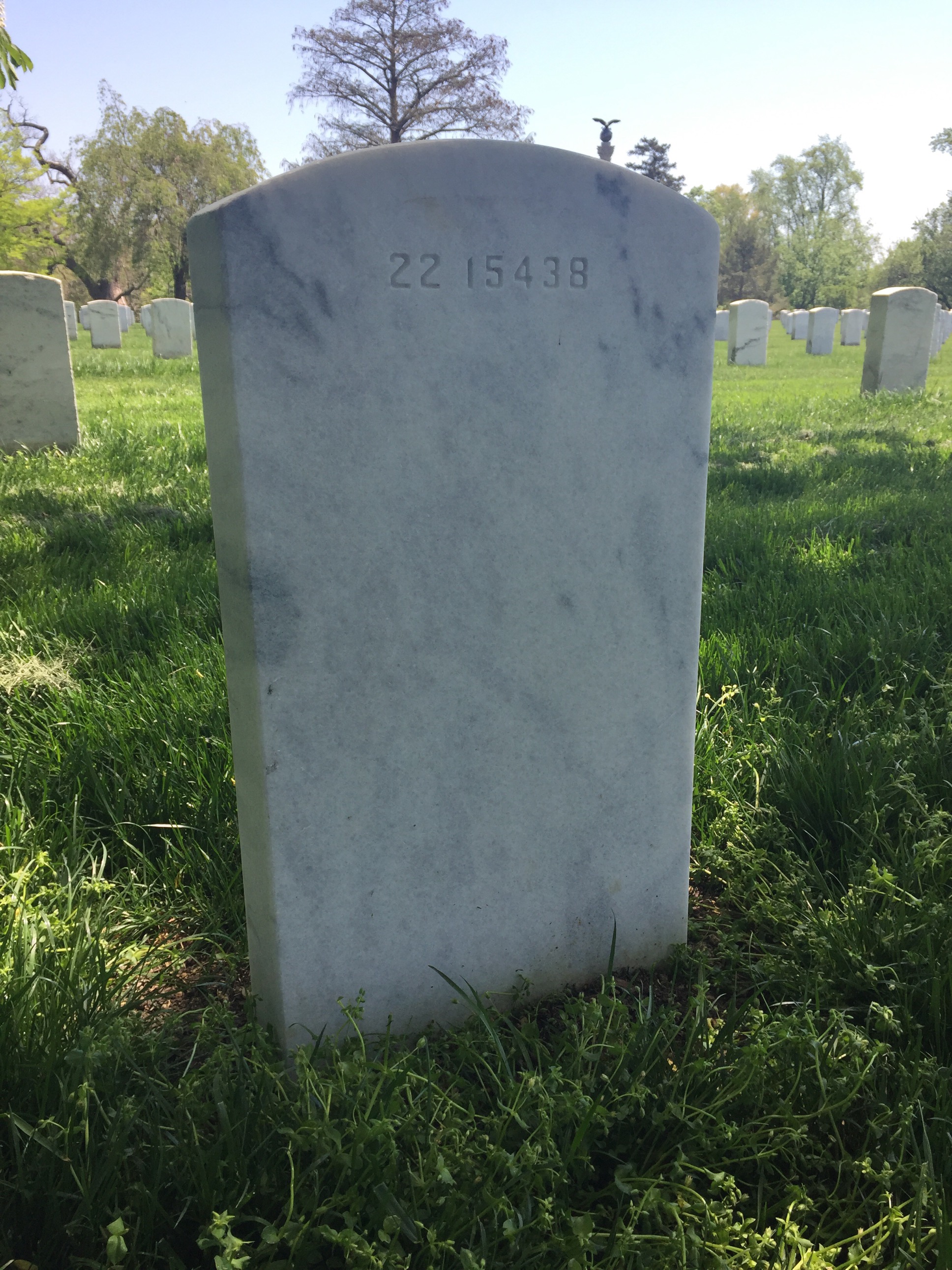 Back of headstone — Frank Abels