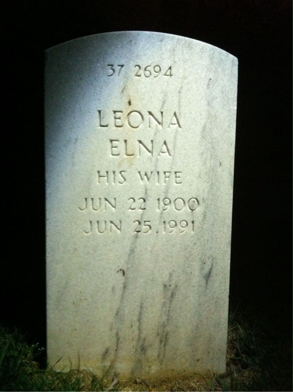 Back of headstone — Russell Moore