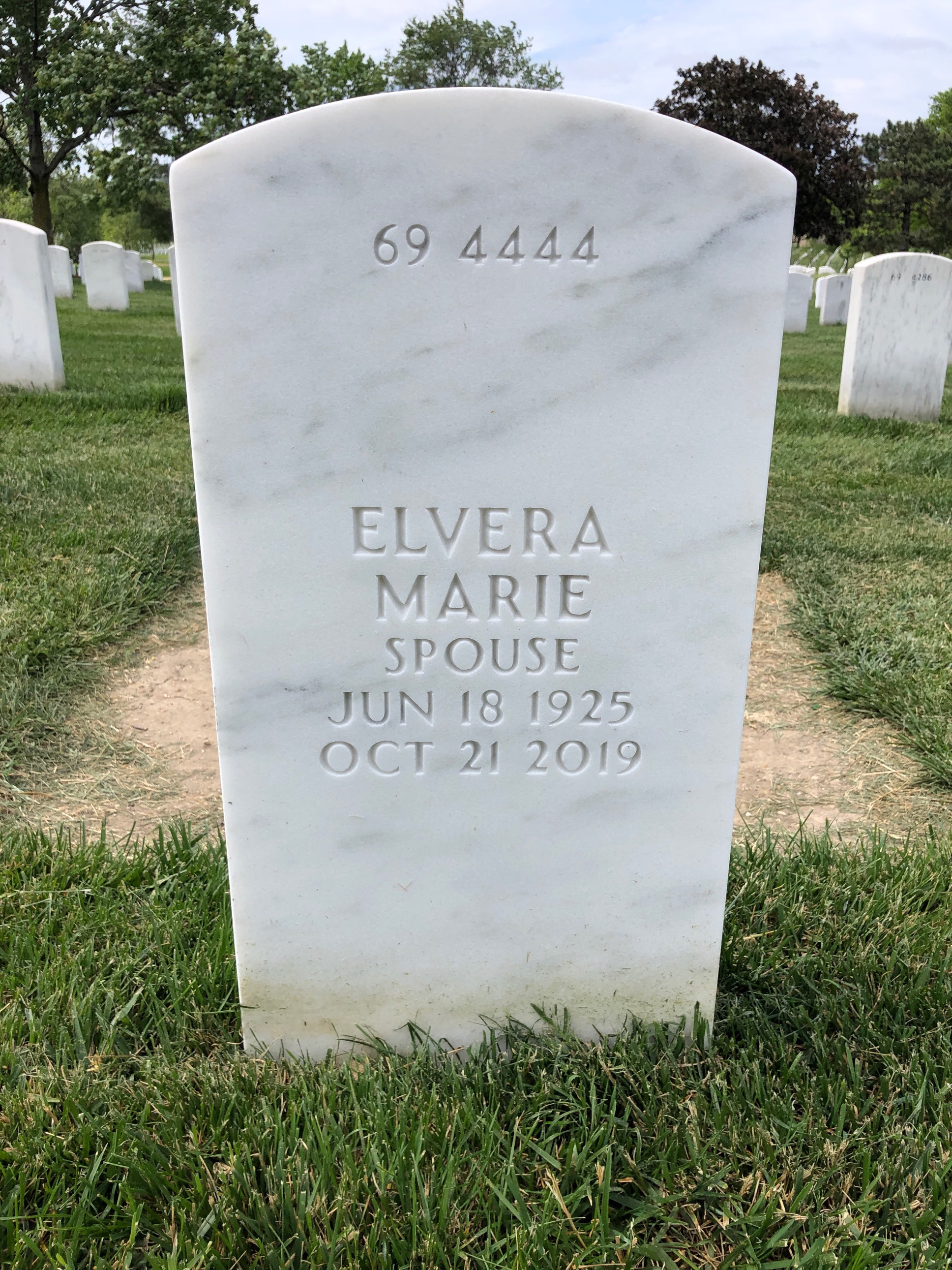 Back of headstone — Oliver Burton