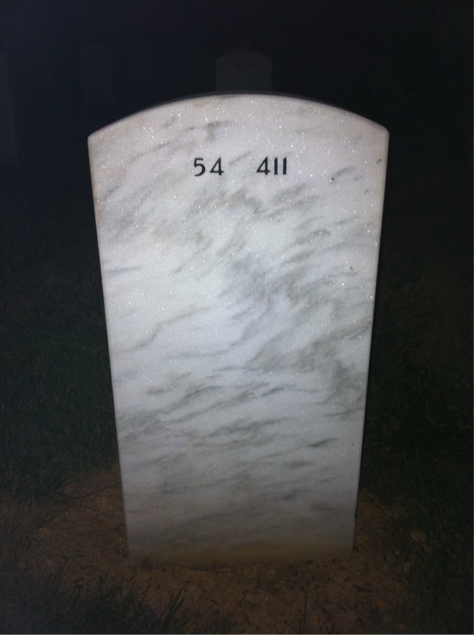 Back of headstone — Olin Judy