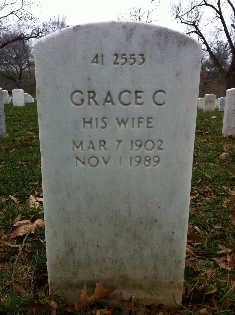 Back of headstone — William Winthrop Blodgett