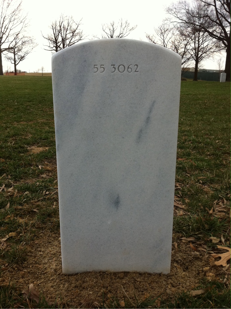 Back of headstone — William George Riederer