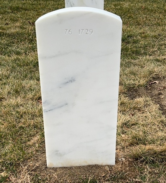 Back of headstone — Dennis Moore