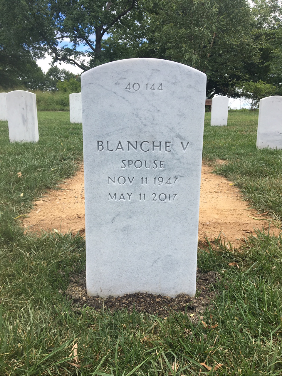Back of headstone — Clinton Allen