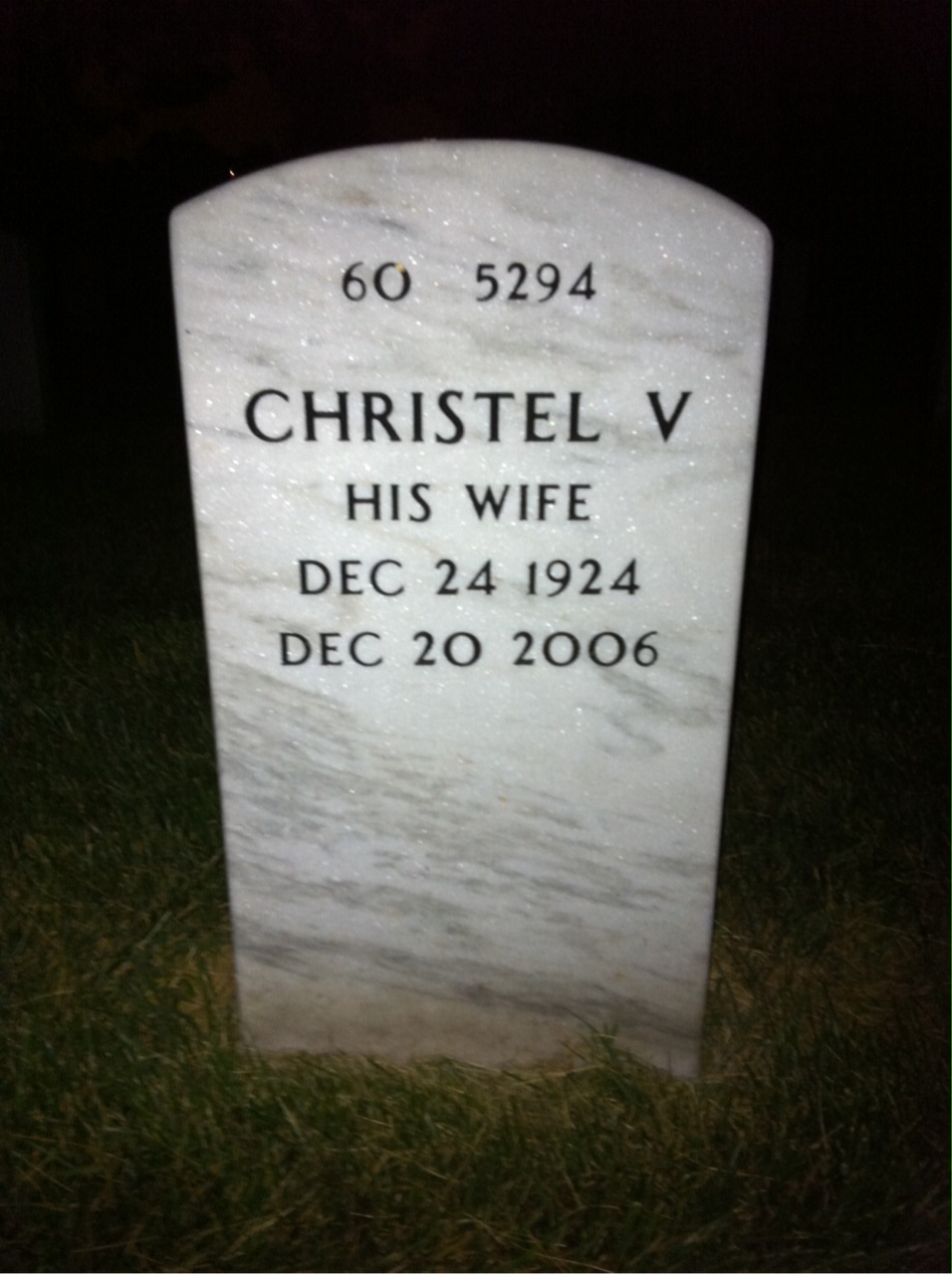 Back of headstone — William Robinson
