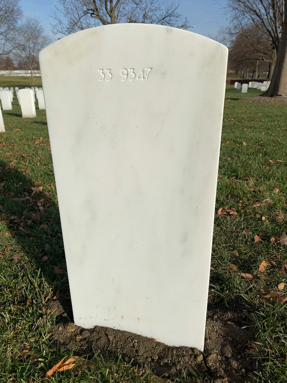 Back of headstone — Robert Arnold