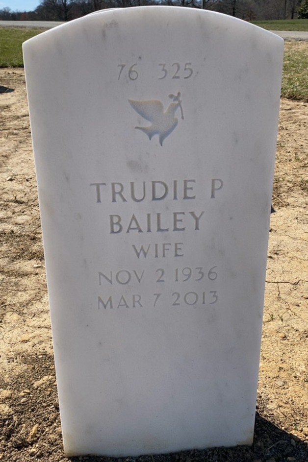 Back of headstone — James Bailey