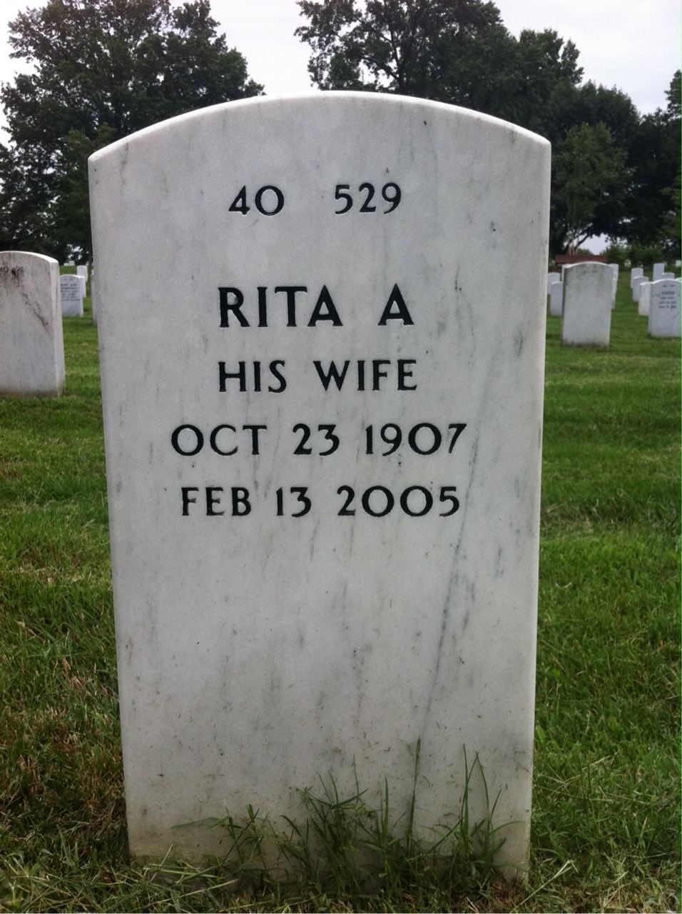 Back of headstone — Peter Harth