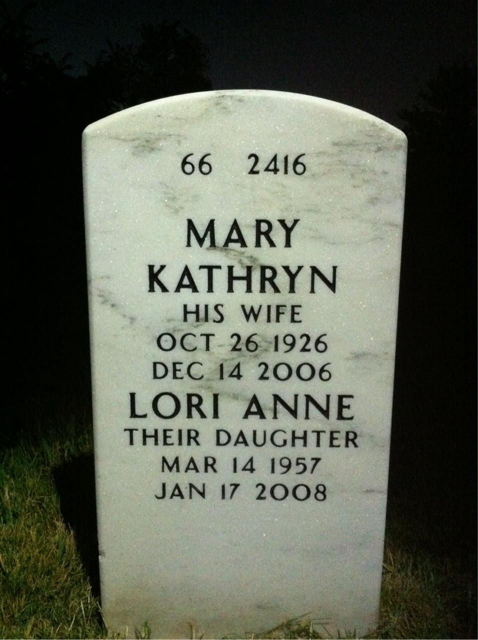 Back of headstone — Walter Weigle