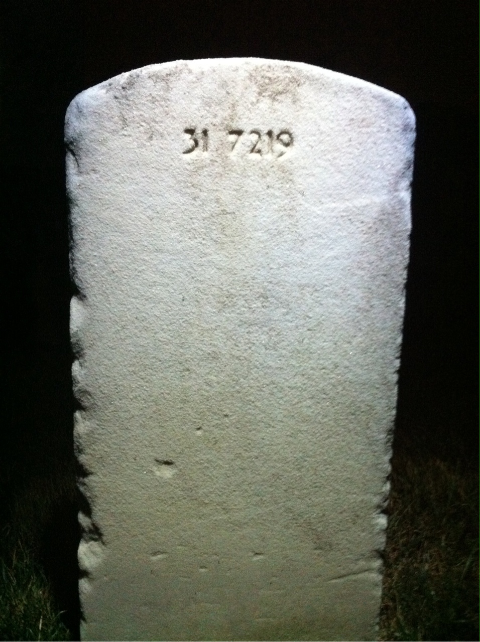 Back of headstone — Frank Bracey