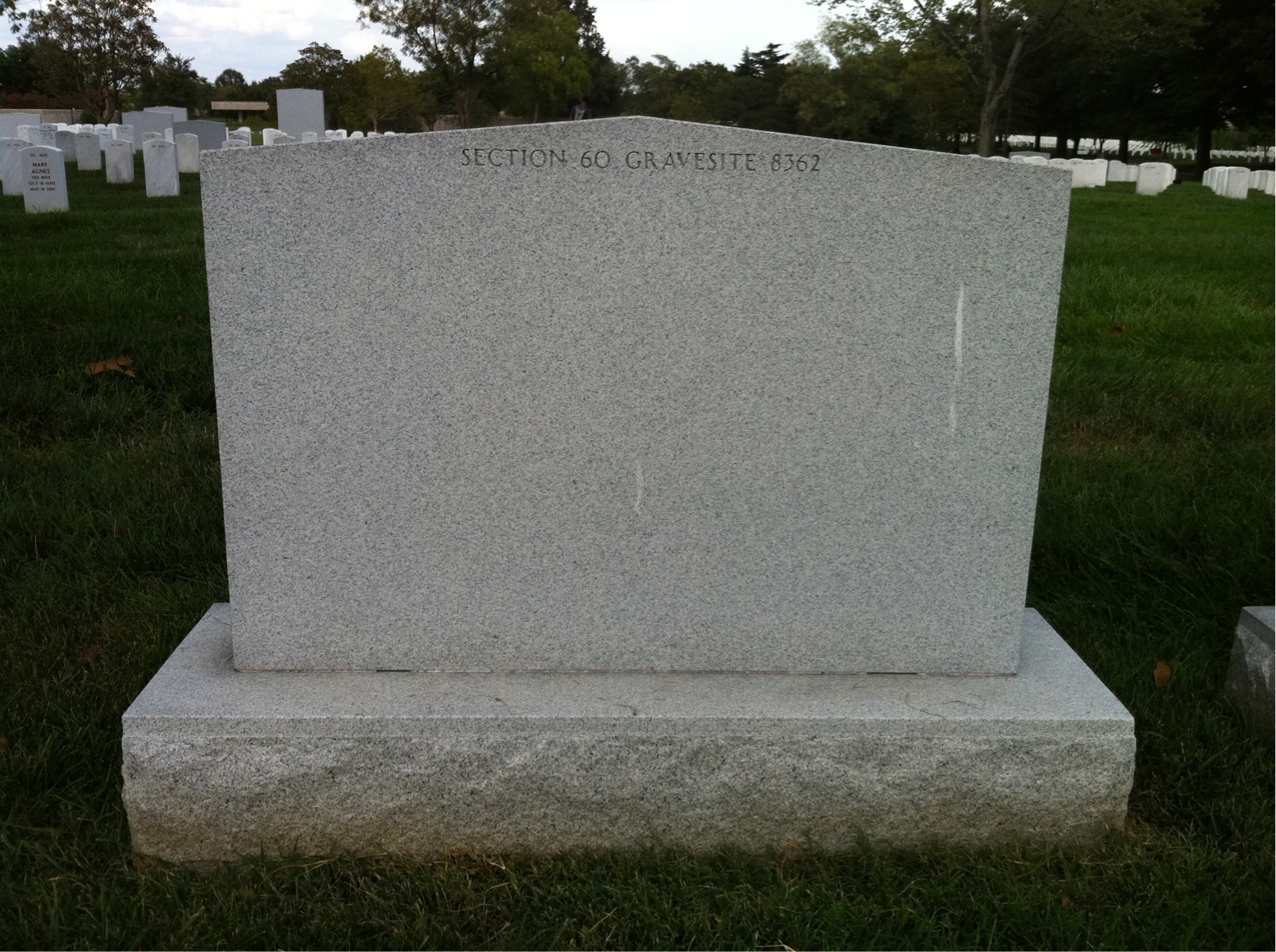 Back of headstone — John Puckett