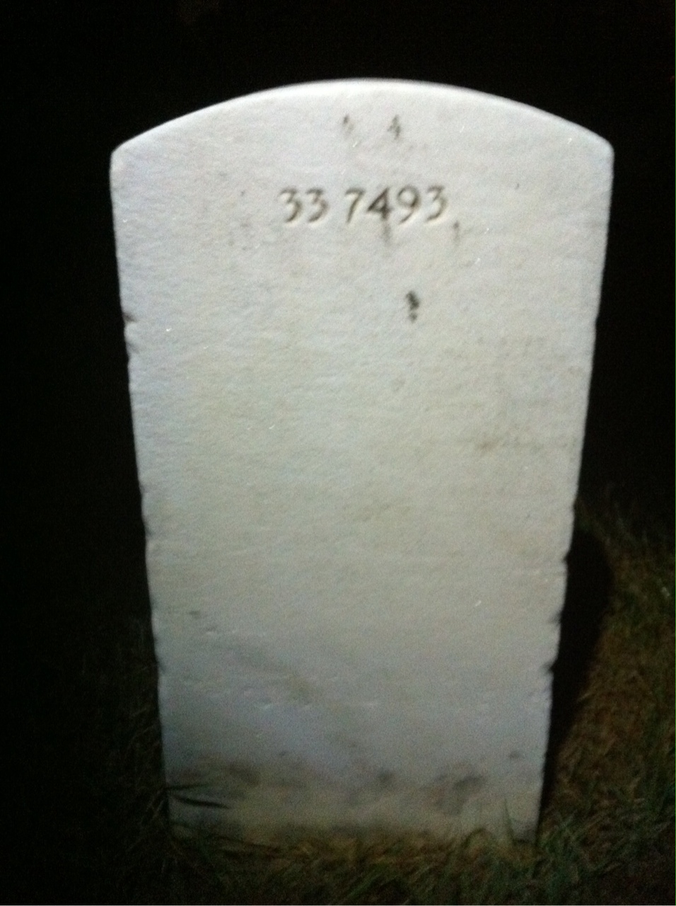Back of headstone — Samuel Moore