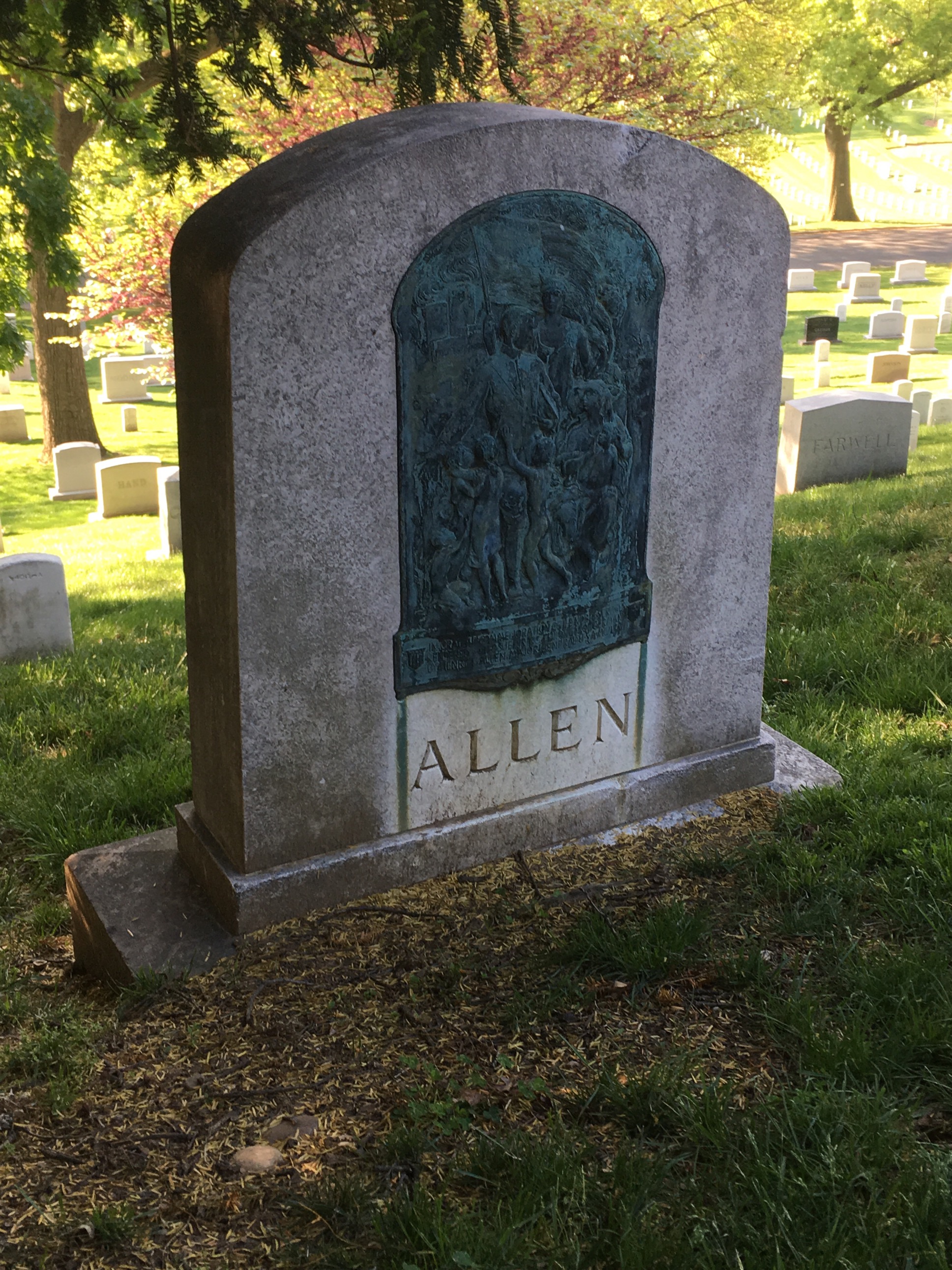 Back of headstone — Henry Allen