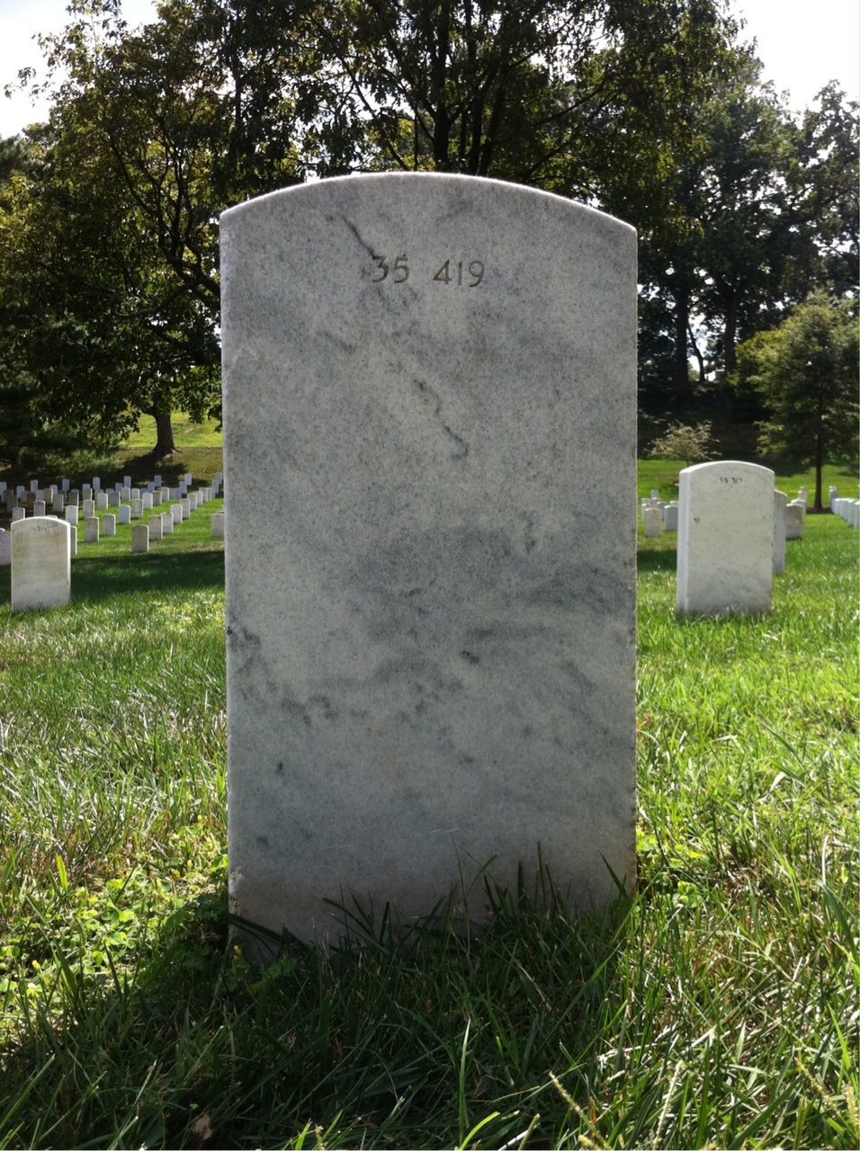 Back of headstone — Roger Bracken