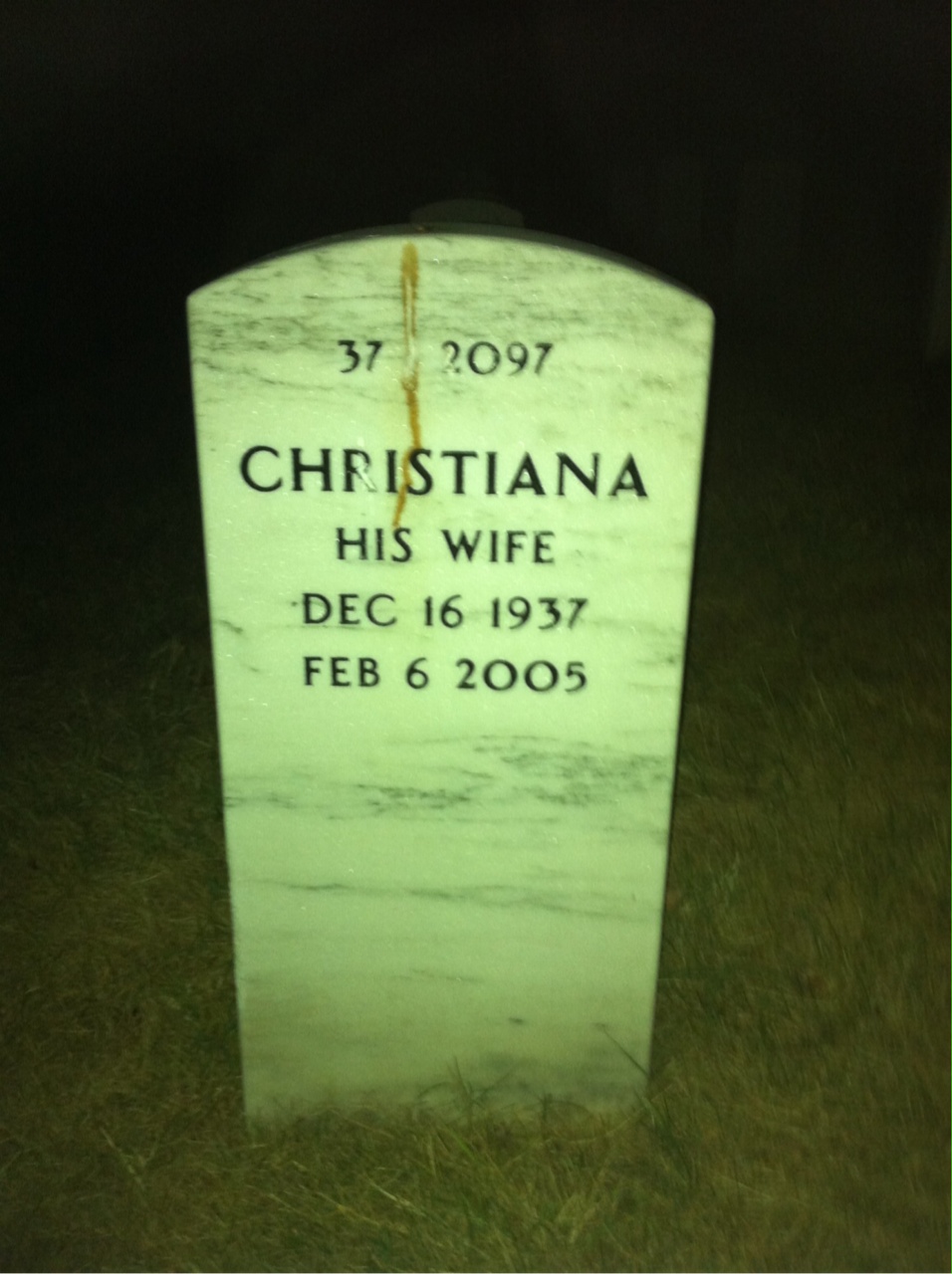 Back of headstone — Richard Taylor